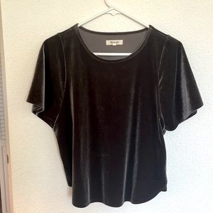 Madewell Velvet Butterfly Top, Gray, XS